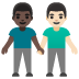 👨🏿‍🤝‍👨🏻 men holding hands: dark skin tone, light skin tone display on Google